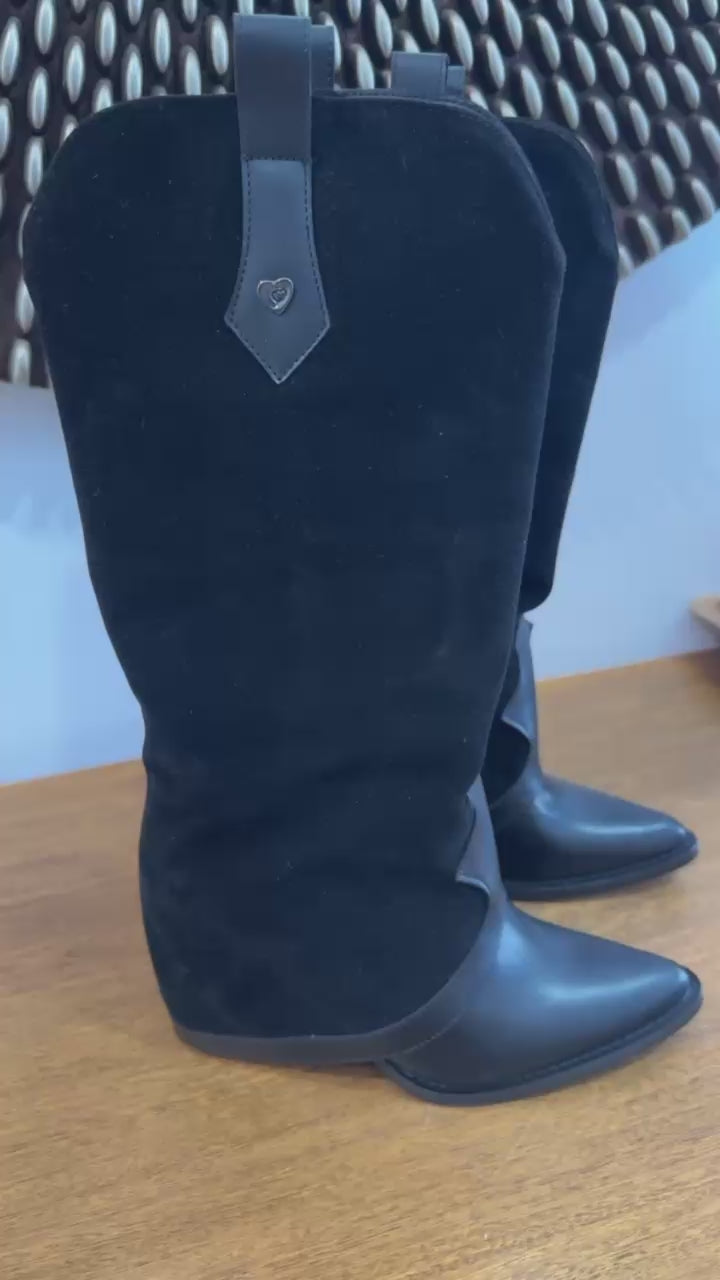 Bota vaquera combinada